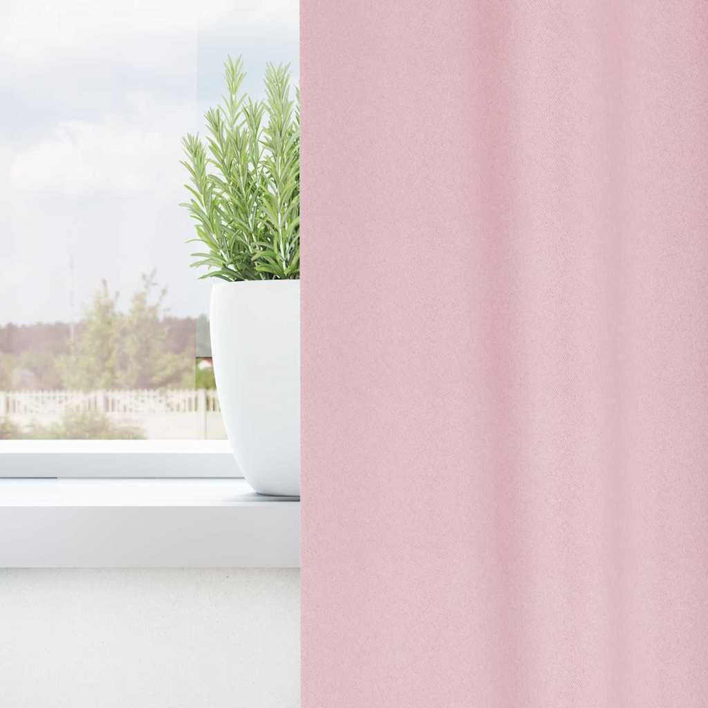 Vidaxl zwart-out gordijnen met ringen 2 pcs babyroze 245 x 140 cm