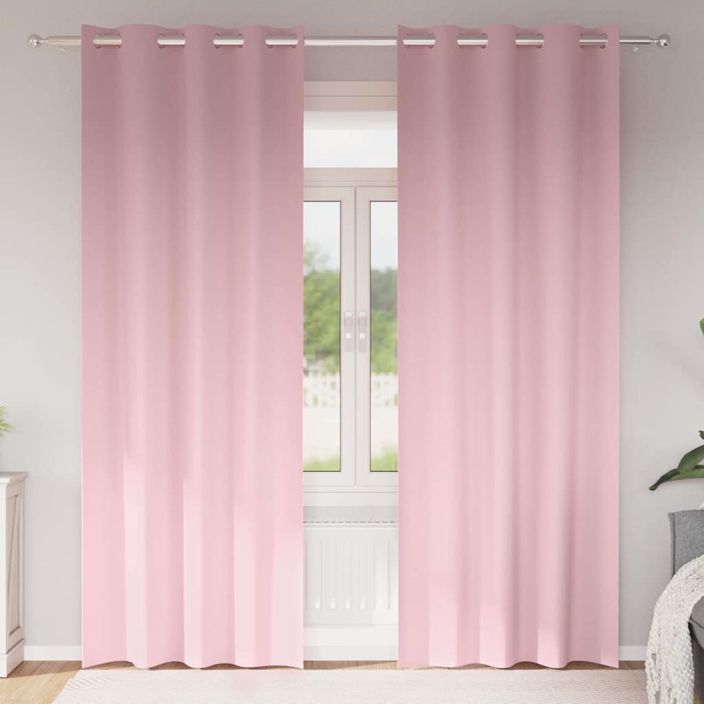 Vidaxl zwart-out gordijnen met ringen 2 pcs babyroze 245 x 140 cm