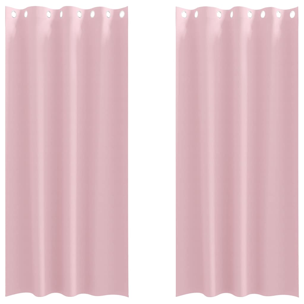 Vidaxl zwart-out gordijnen met ringen 2 pcs babyroze 245 x 140 cm