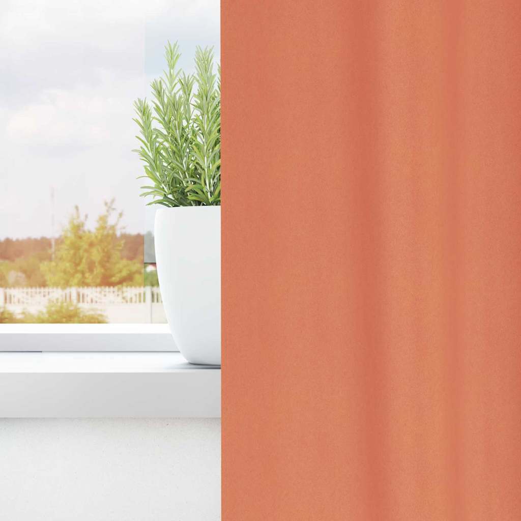 Vidaxl zwart-out gordijnen met ringen 2 pcs terracotta 245 x 140 cm