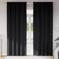 Vidaxl zwart-out gordijnen met ringen 2 pcs zwart 225 x 140 cm