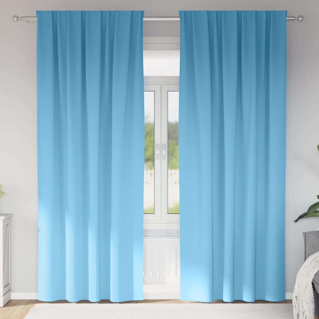 Vidaxl zwart-out gordijnen met ringen 2 pcs lichtblauw 225 x 140 cm
