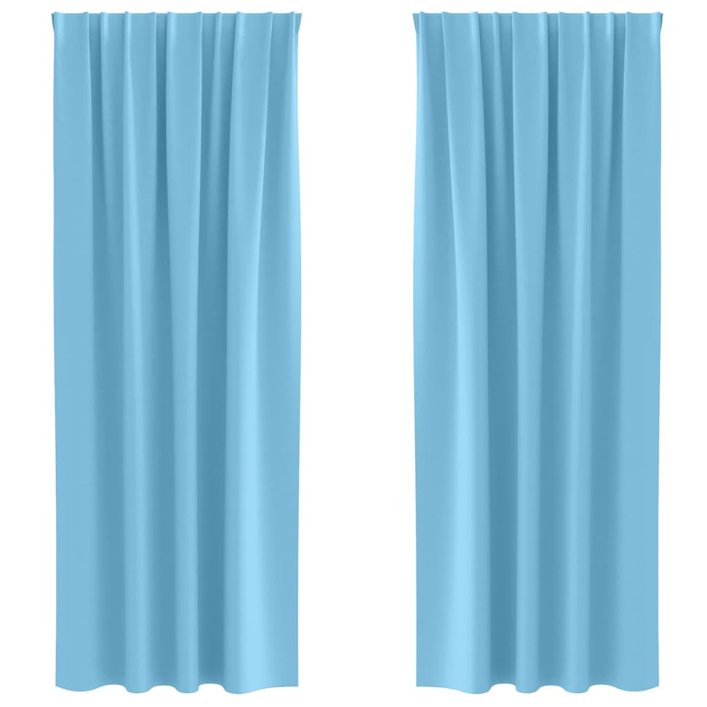 Vidaxl zwart-out gordijnen met ringen 2 pcs lichtblauw 245 x 140 cm