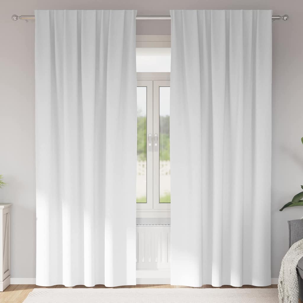 Vidaxl zwart-out gordijnen met ringen 2 pcs helder wit 260 x 140 cm