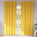 Vidaxl zwart-out gordijnen met ringen 2 pcs mosterdgeel 245 x 140 cm