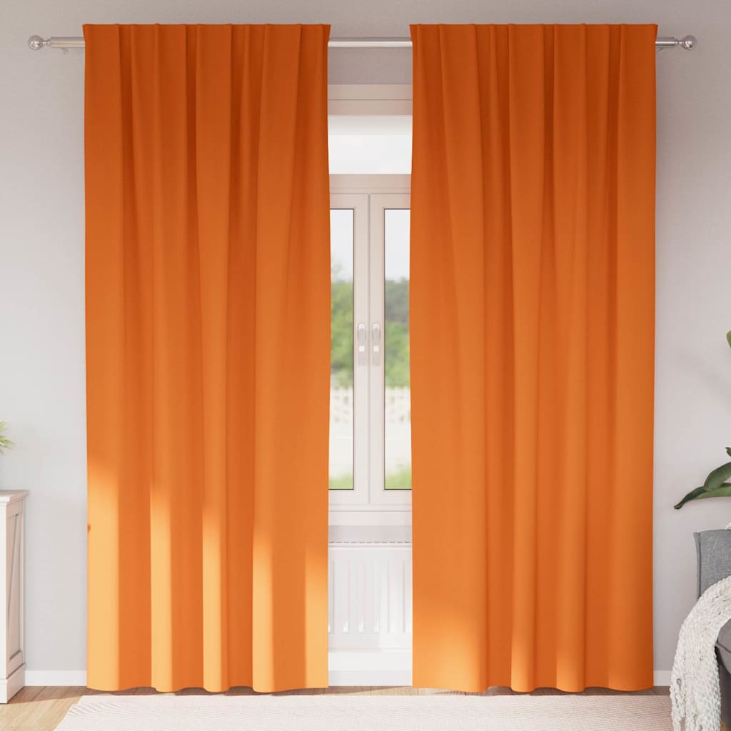 Vidaxl zwart-out gordijnen met ringen 2 pcs feloranje 260 x 140 cm