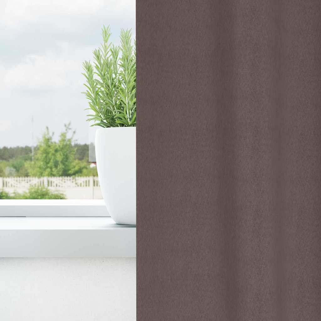 Vidaxl zwart-out gordijnen met ringen 2 pcs donkerbruin 175 x 140 cm