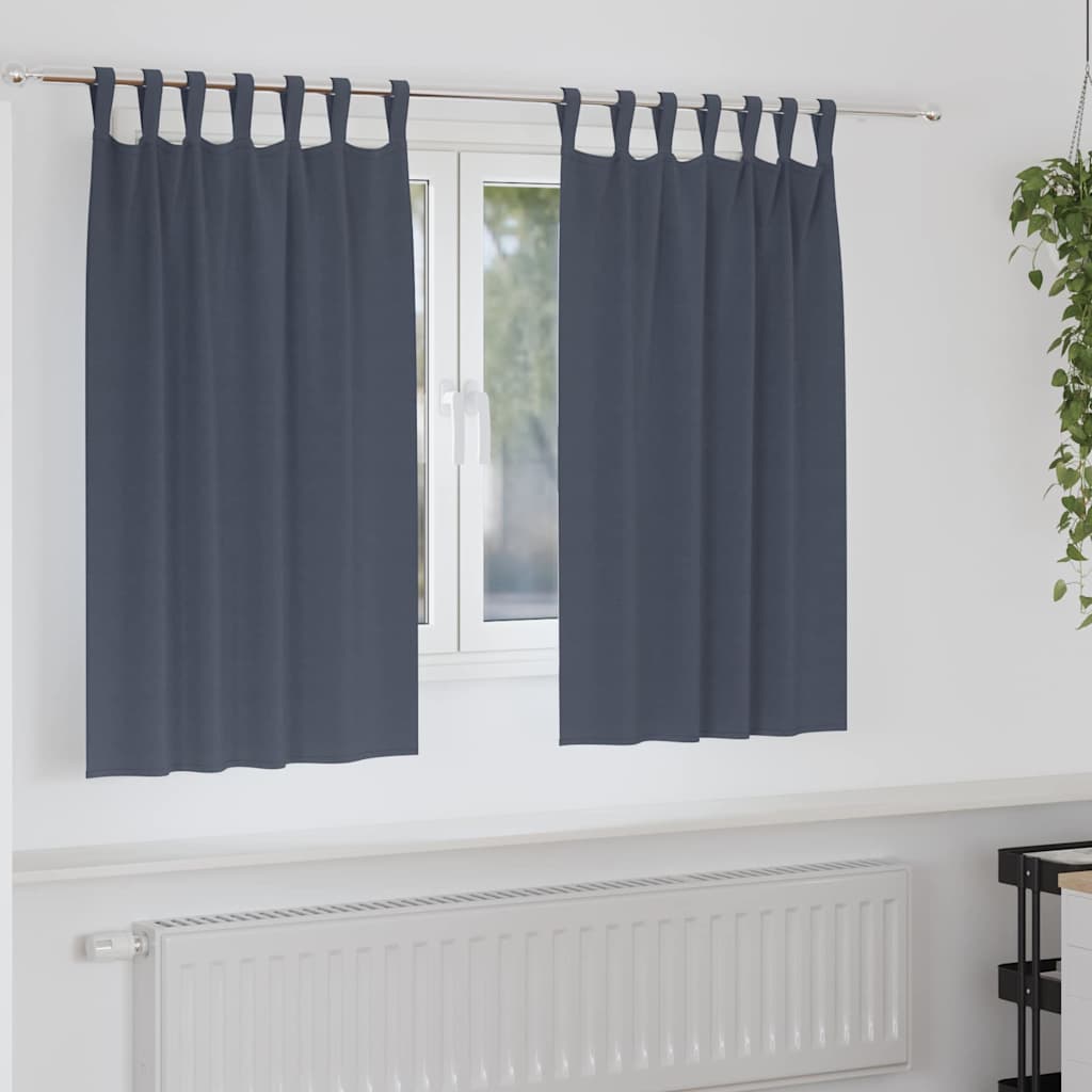 Vidaxl zwart-out gordijnen met ringen 2 pcs antraciet 140 x 140 cm