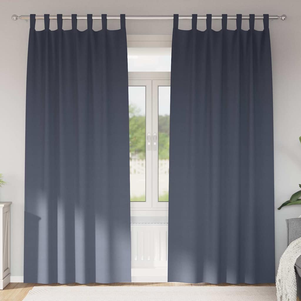 Vidaxl zwart-out gordijnen met ringen 2 pcs antraciet 260 x 140 cm