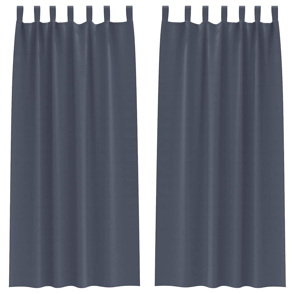 Vidaxl zwart-out gordijnen met ringen 2 pcs antraciet 260 x 140 cm
