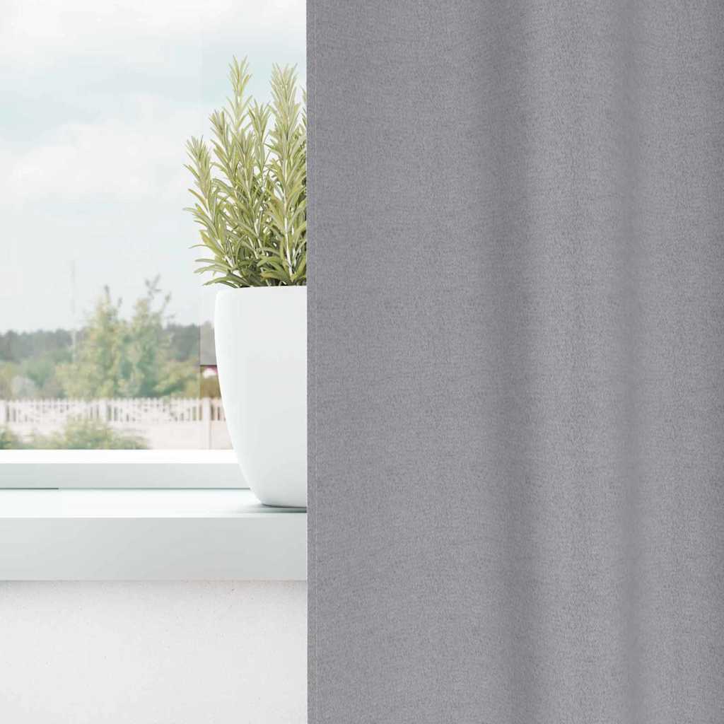 Vidaxl zwart-out gordijnen met ringen 2 pcs lichtgrijs 175 x 140 cm