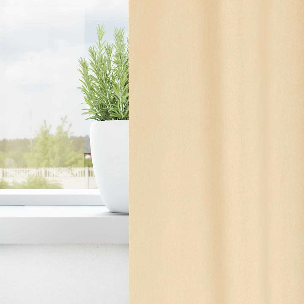 Vidaxl zwart-out gordijnen met ringen 2 pcs crème 225 x 140 cm
