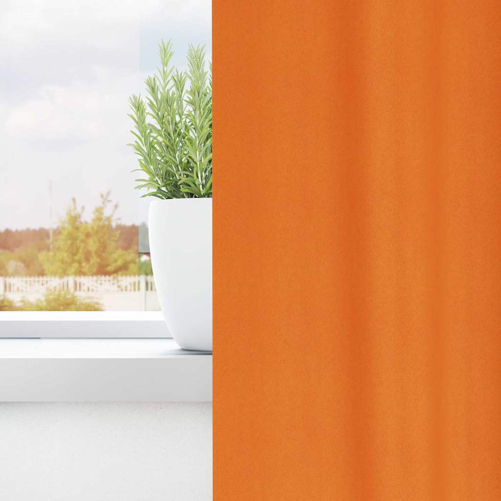 Vidaxl zwart-out gordijnen met ringen 2 pcs feloranje 175 x 140 cm