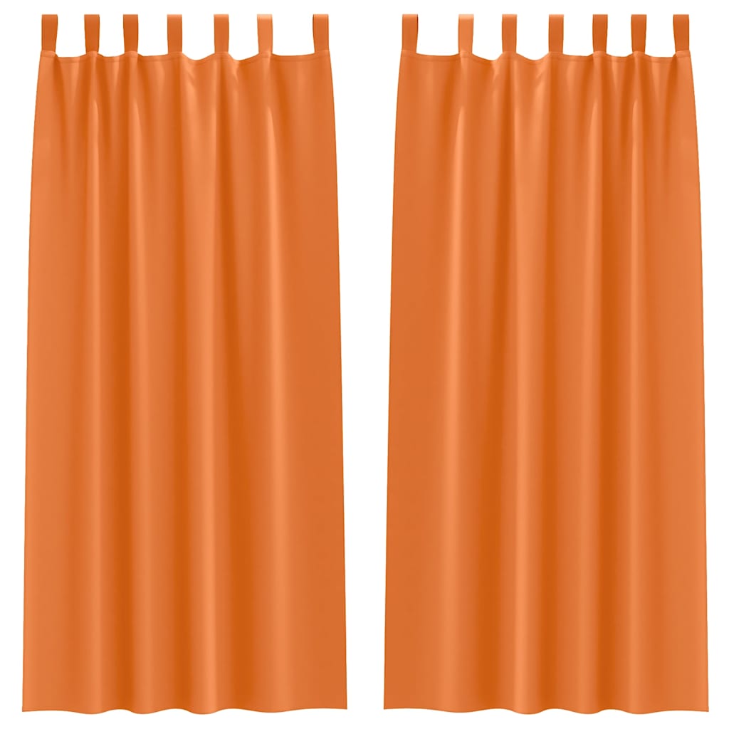 Vidaxl zwart-out gordijnen met ringen 2 pcs feloranje 225 x 140 cm