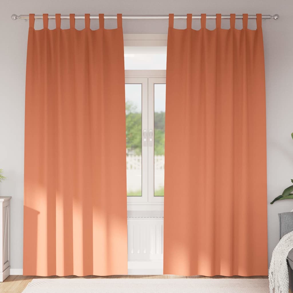 Vidaxl zwart-out gordijnen met ringen 2 pcs terracotta 245 x 140 cm
