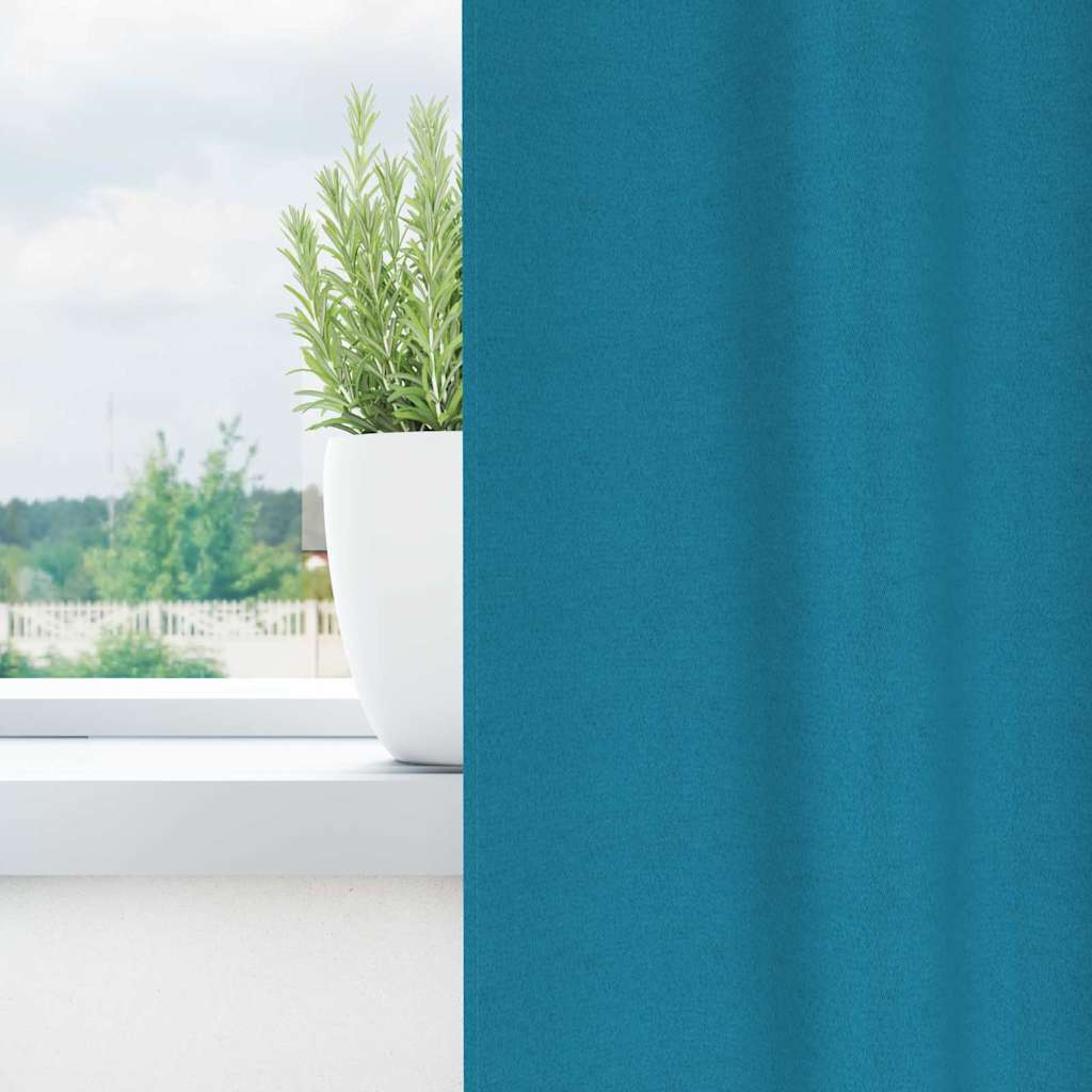 Vidaxl zwart-out gordijnen met ringen 2 pcs turquoise 245 x 140 cm