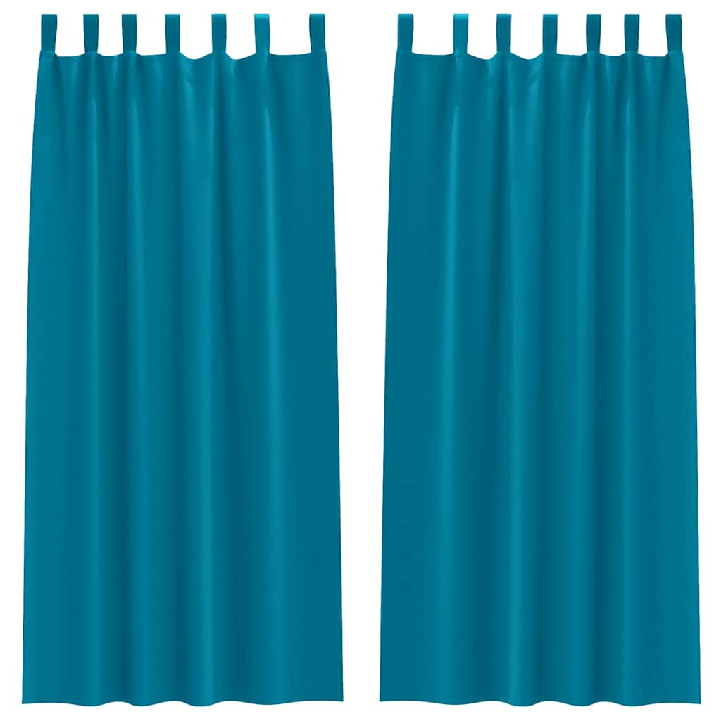Vidaxl zwart-out gordijnen met ringen 2 pcs turquoise 260 x 140 cm