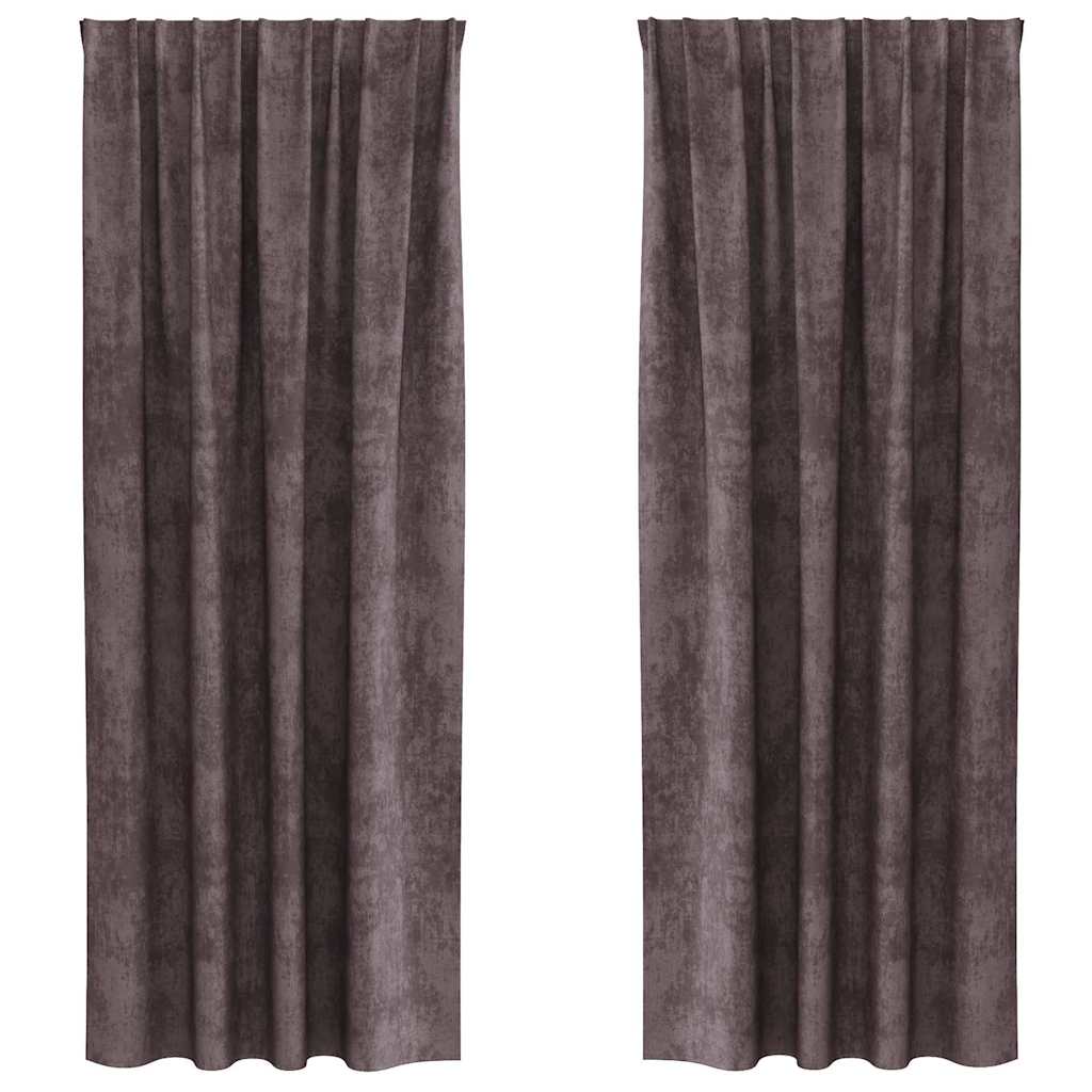 Vidaxl velvet gordijnen met gordijnen 2 pcs bruin 225 x 140 cm fluweel