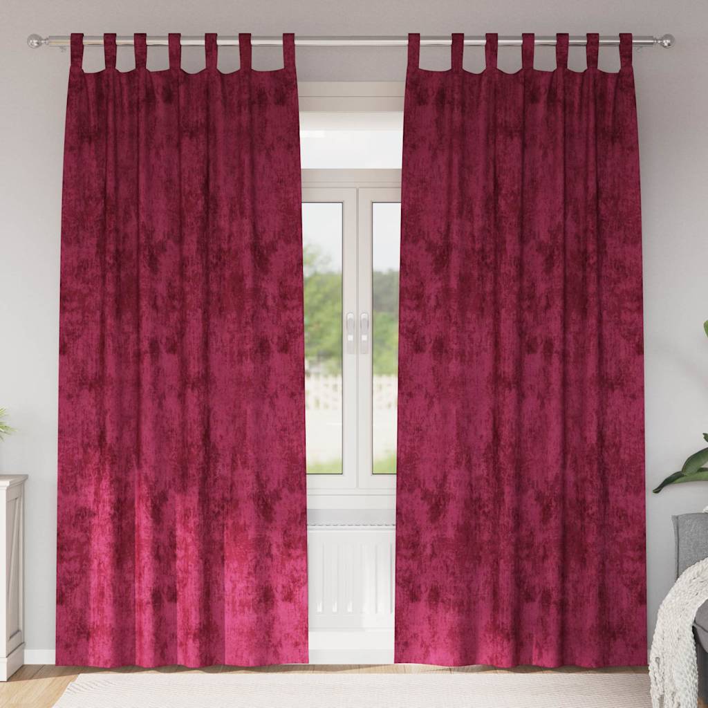 Vidaxl velvet gordijnen 2 pcs wijnrood 245 x 140 cm fluweel
