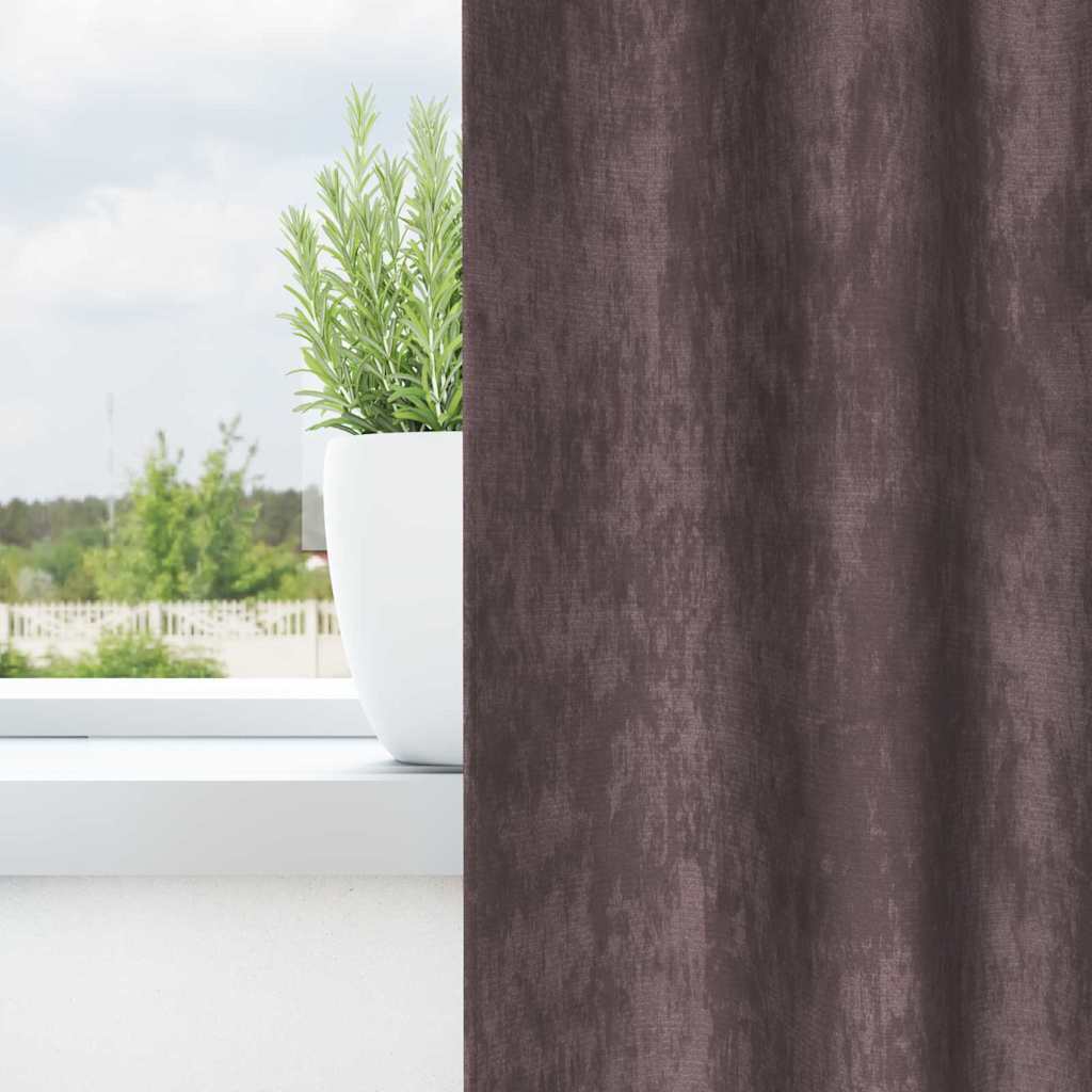 Vidaxl velvet gordijnen met gordijnen 2 pcs bruin 260 x 140 cm fluweel