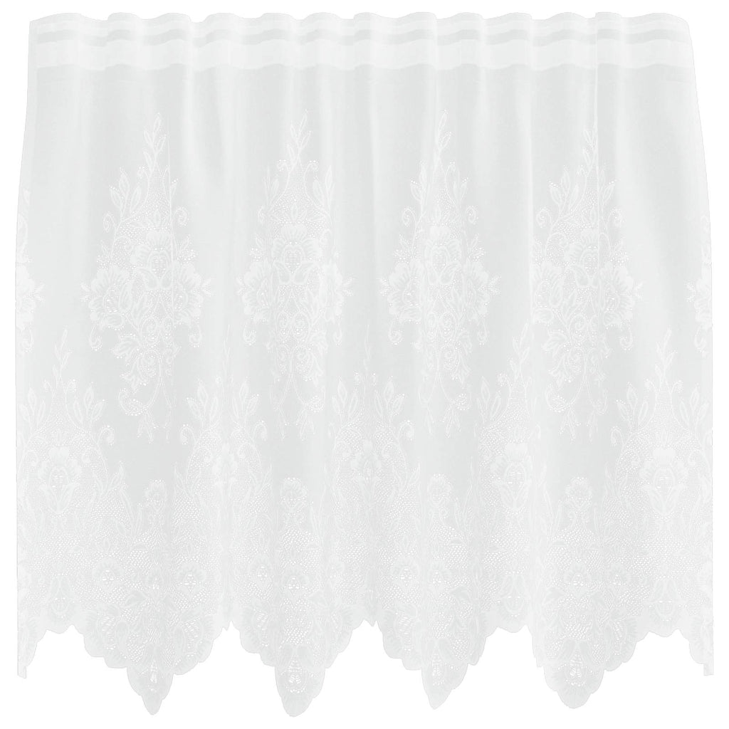 Vidaxl kantgordijn met gordijnen bloemen wit 120 x 150 cm polyester