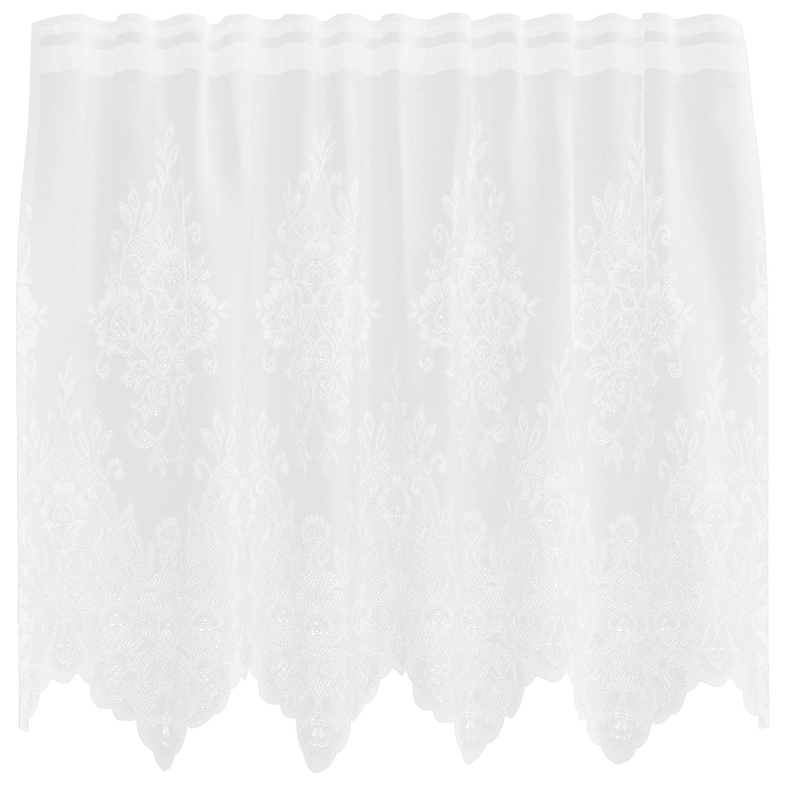 Vidaxl kantgordijn met gordijnen bloemen wit 120 x 150 cm polyester