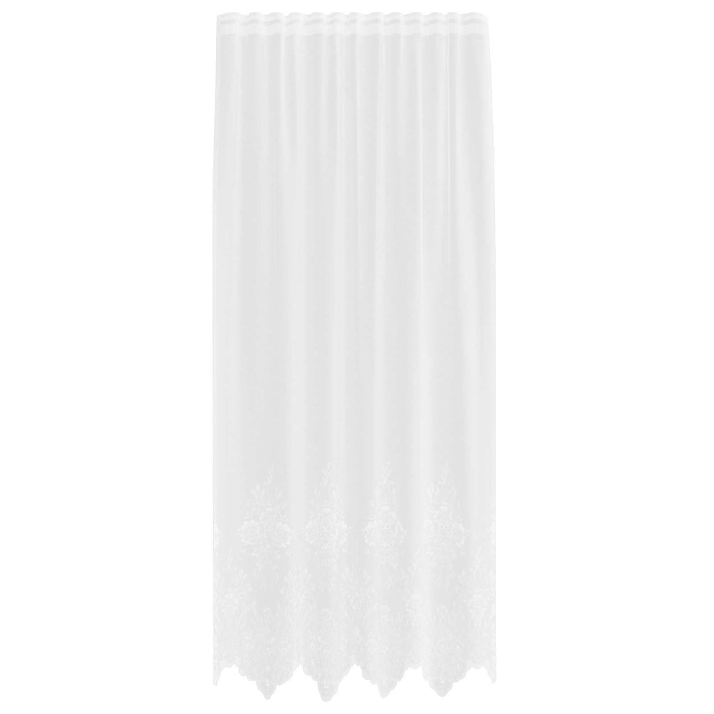 Vidaxl kantgordijn met gordijnen bloemen wit 220x150cm polyester