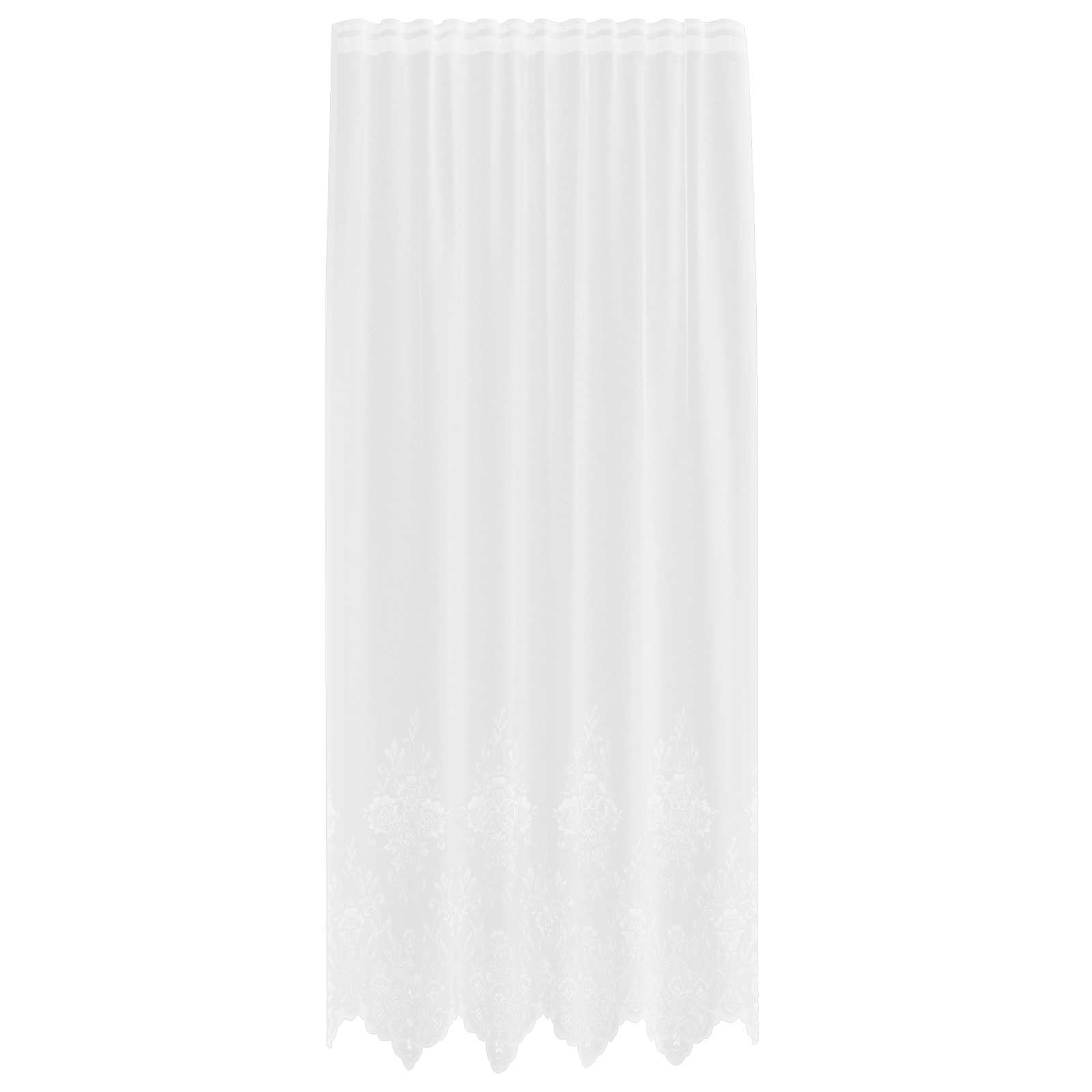 Vidaxl kantgordijn met gordijnen bloemen wit 245x150cm polyester