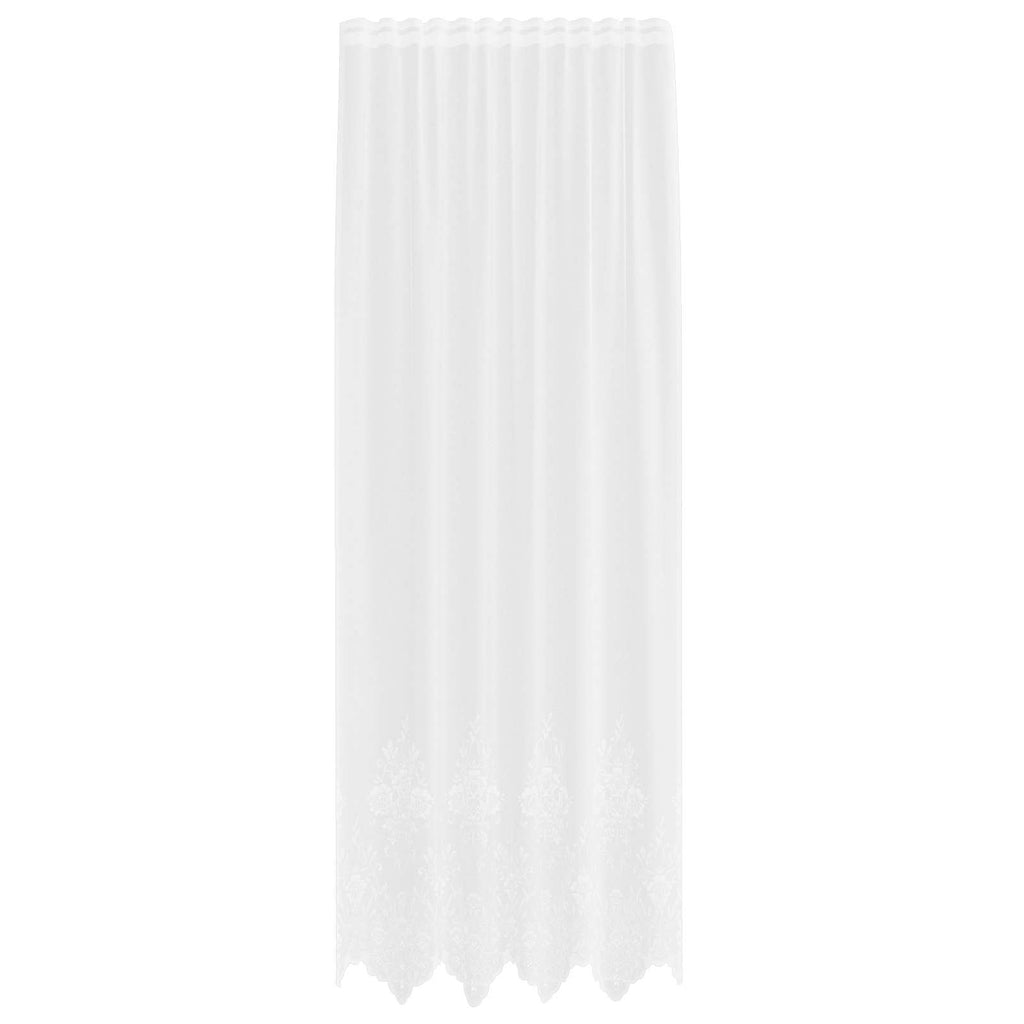 Vidaxl kantgordijn met gordijnen bloemen wit 300 x 150 cm polyester