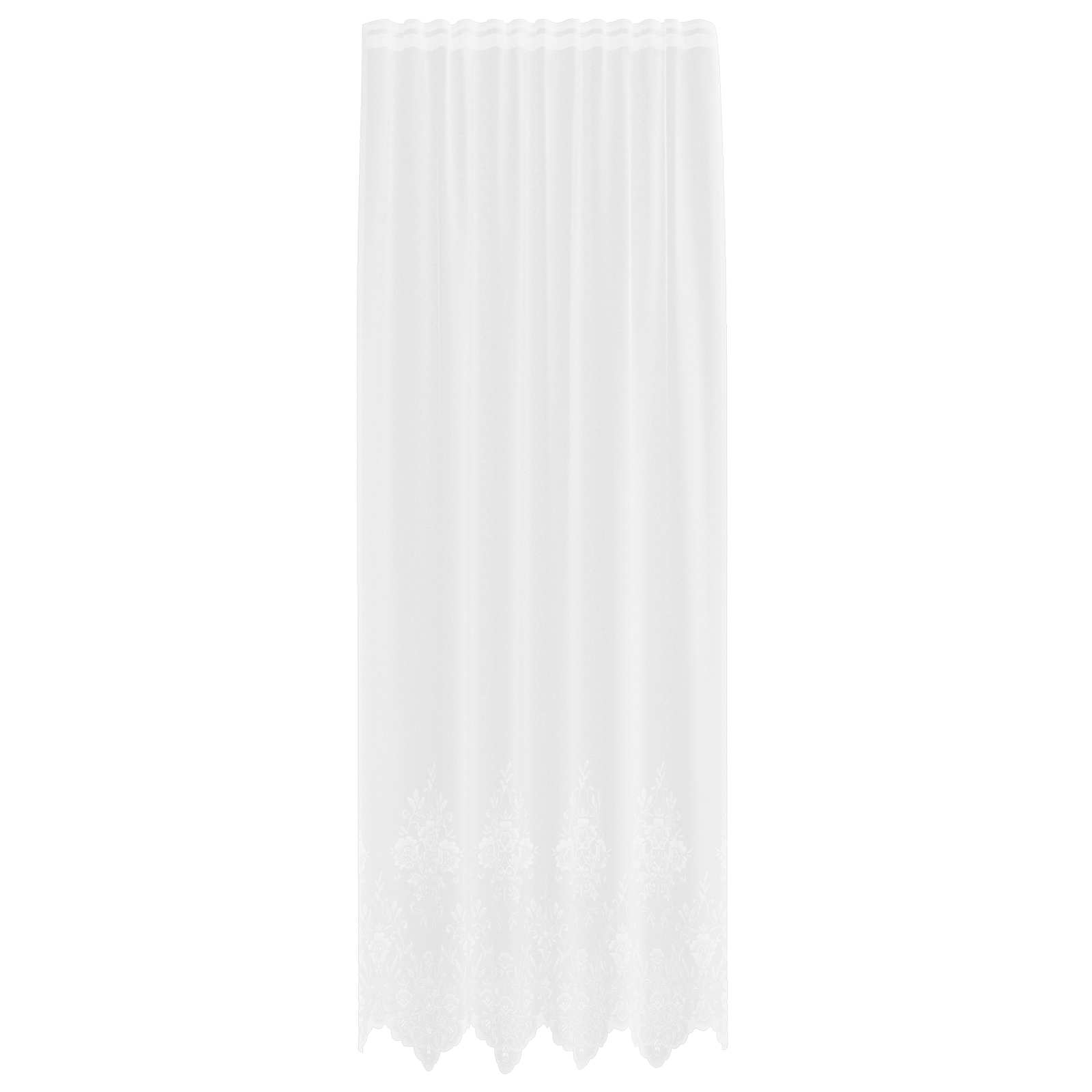 Vidaxl kantgordijn met gordijnen bloemen wit 300 x 150 cm polyester