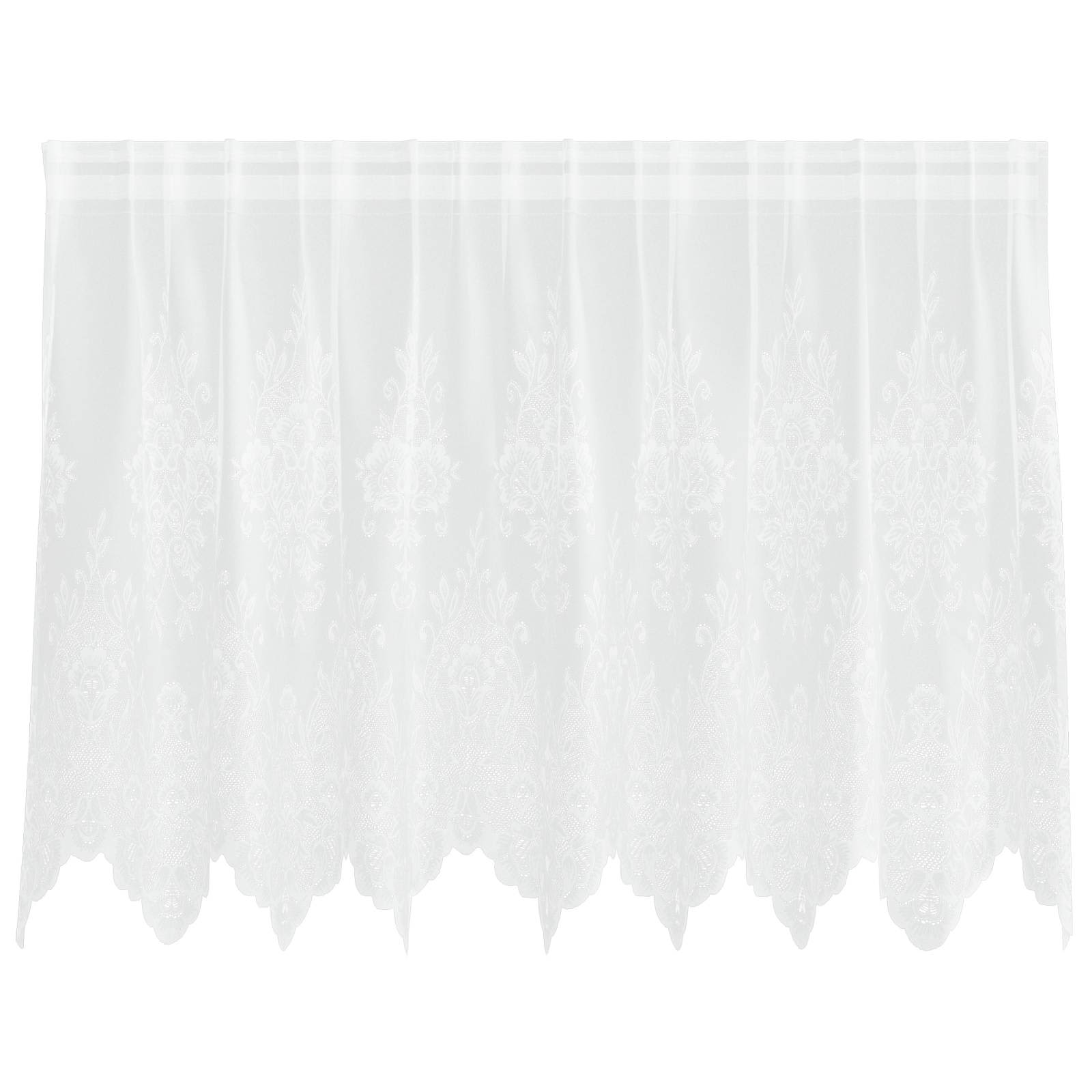 Vidaxl kantgordijn met gordijnen bloemen wit 100 x 200 cm polyester