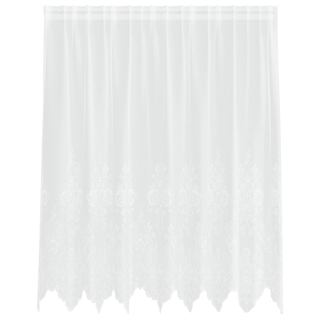 Vidaxl kantgordijn met gordijnen bloemen wit 140 x 200 cm polyester