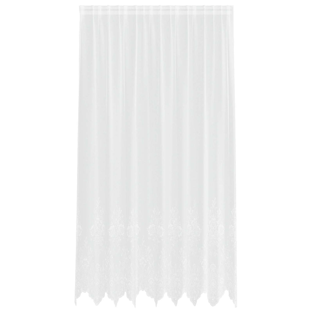 Vidaxl kantgordijn met gordijnen bloemen wit 245 x 200 cm polyester