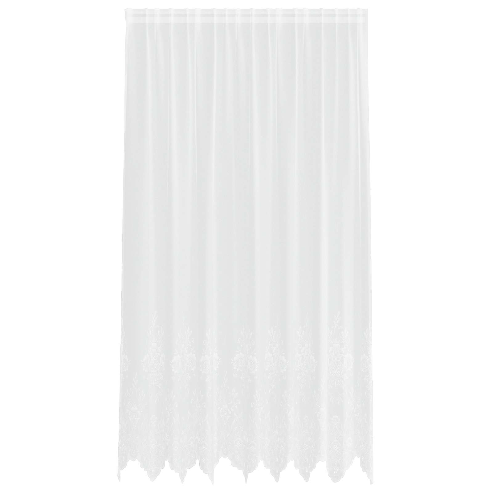Vidaxl kantgordijn met gordijnen bloemen wit 245 x 200 cm polyester