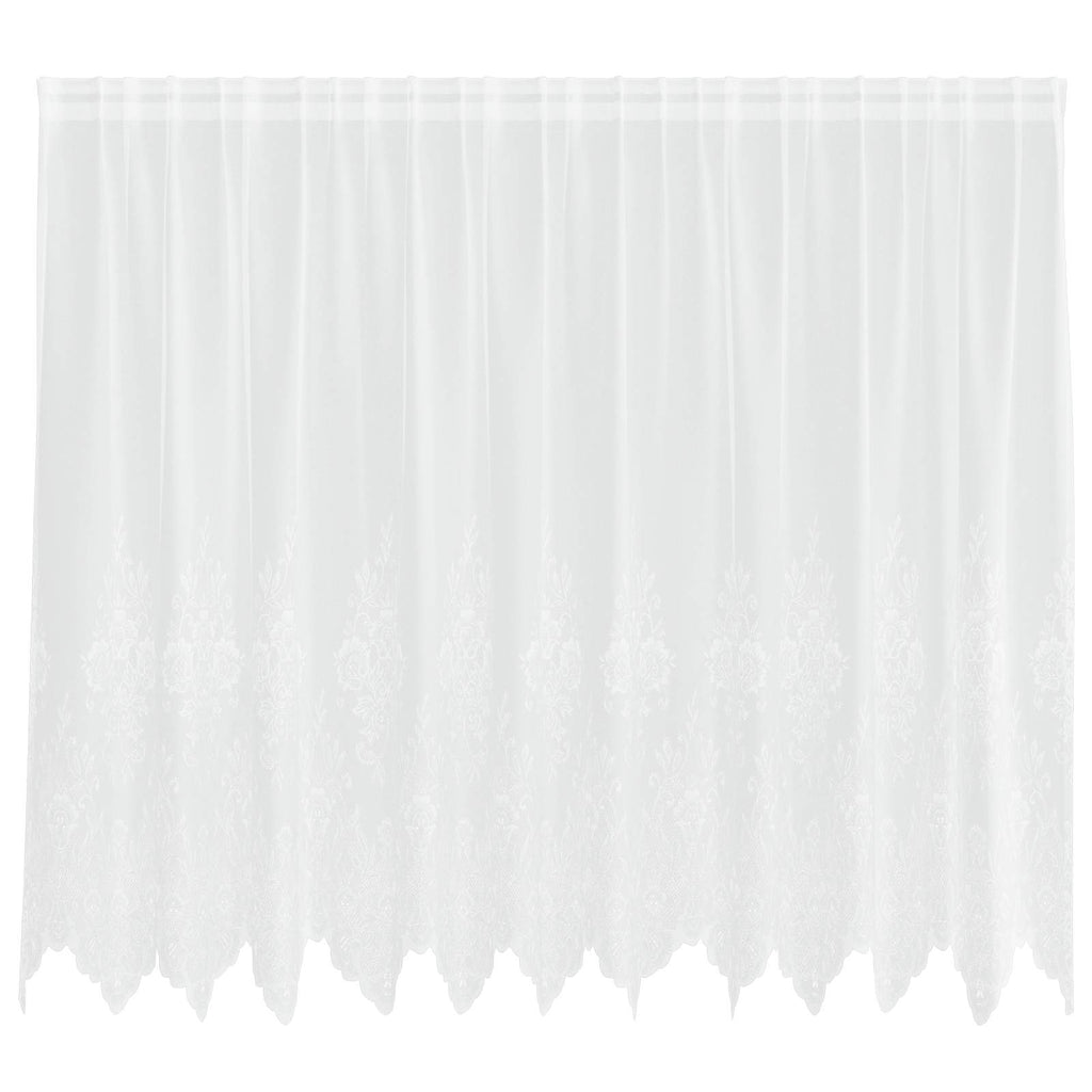 Vidaxl kantgordijn met gordijnen bloemen wit 160 x 300 cm polyester