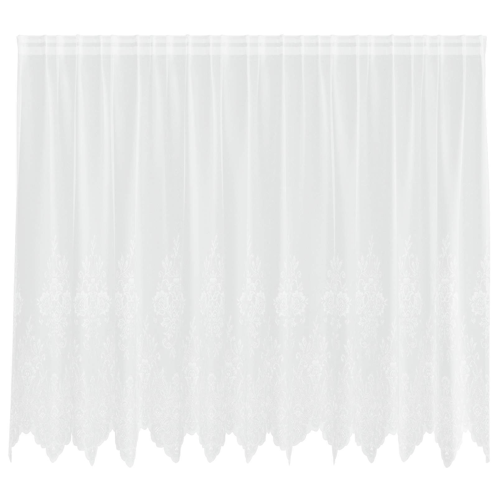 Vidaxl kantgordijn met gordijnen bloemen wit 160 x 300 cm polyester