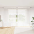 Vidaxl kantgordijn met gordijnen bloemen wit 260 x 300 cm polyester