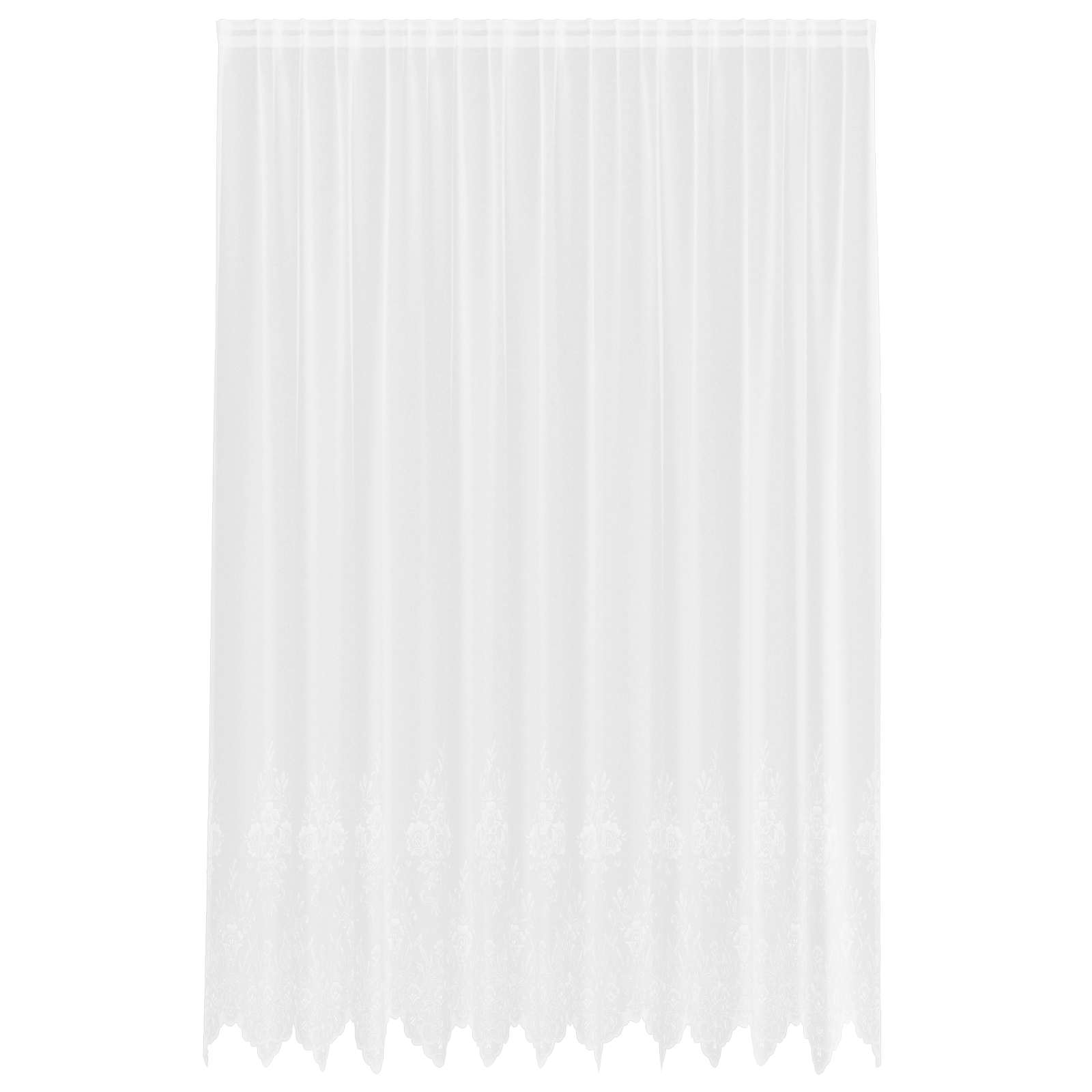 Vidaxl kantgordijn met gordijnen bloemen wit 280 x 300 cm polyester