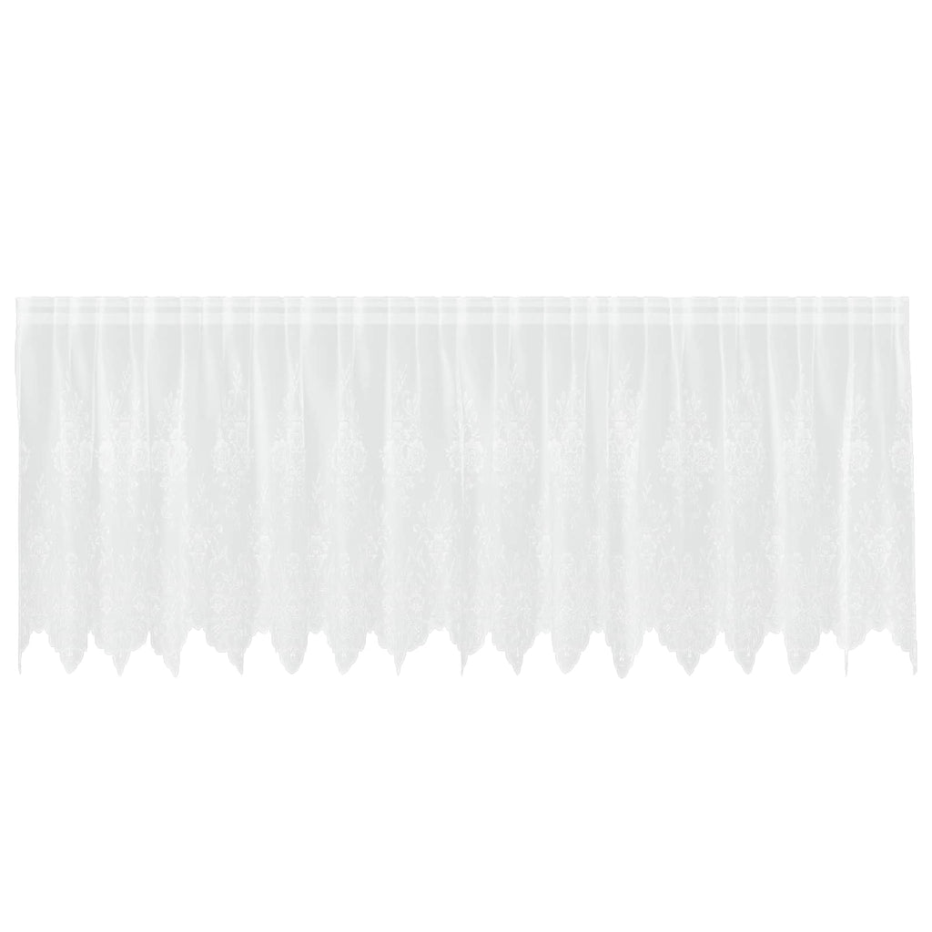 Vidaxl kantgordijn met gordijnen bloemen wit 80 x 400 cm polyester