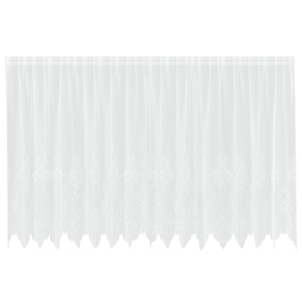 Vidaxl kantgordijn met gordijnen bloemen wit 180 x 400 cm polyester