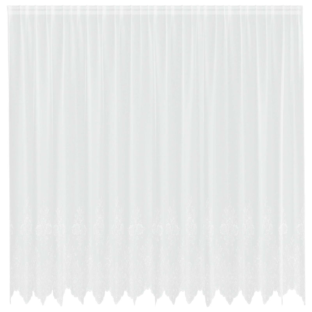 Vidaxl kantgordijn met gordijnen bloemen wit 245 x 400 cm polyester