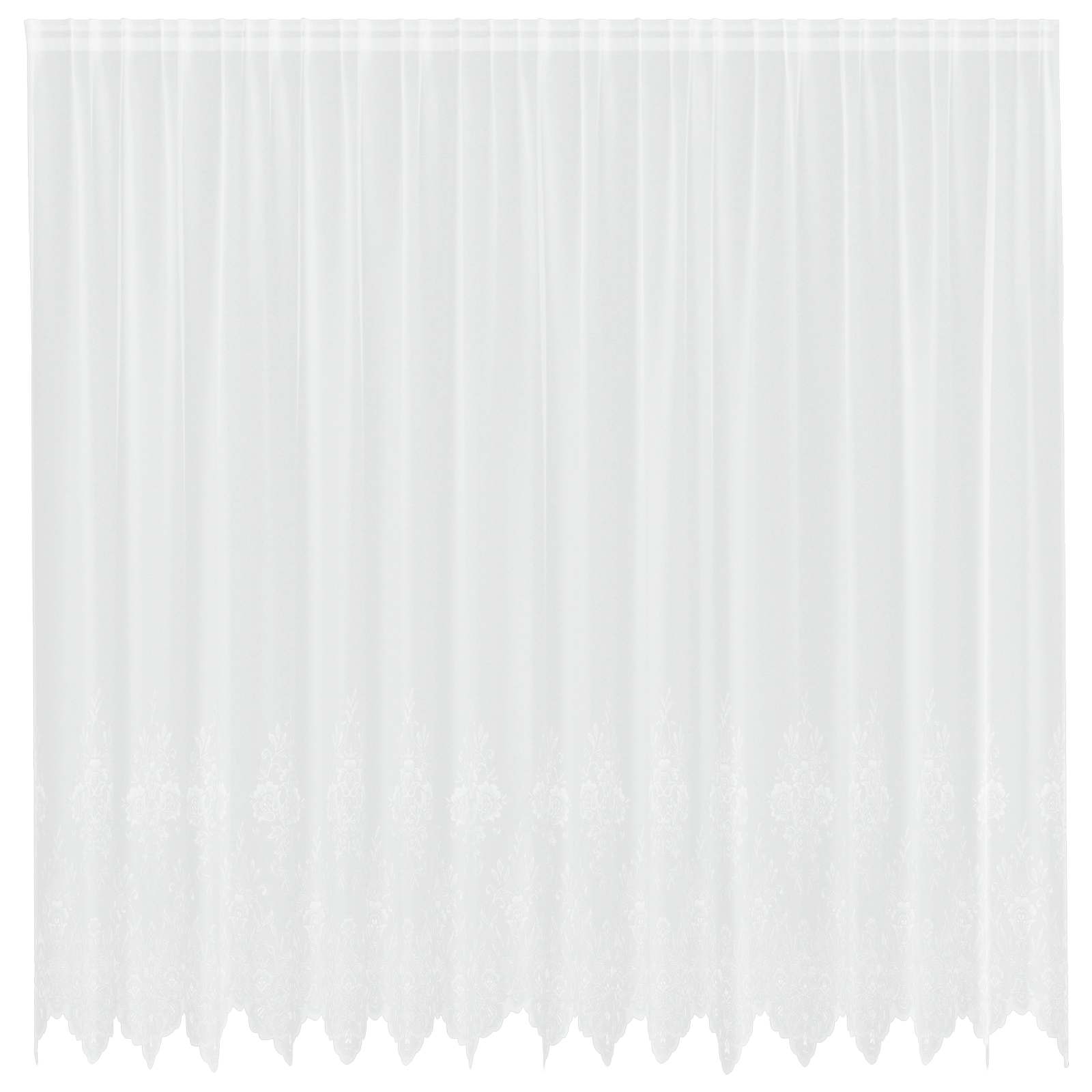 Vidaxl kantgordijn met gordijnen bloemen wit 245 x 400 cm polyester