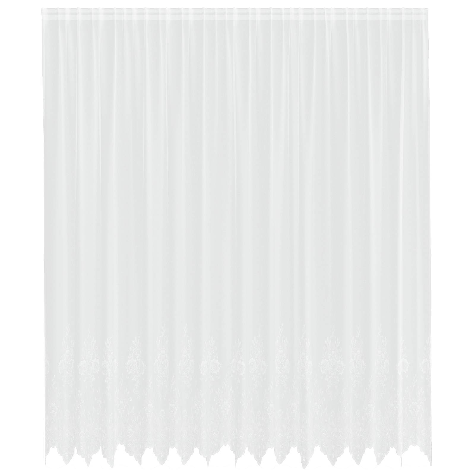 Vidaxl kantgordijn met gordijnen bloemen wit 300 x 400 cm polyester