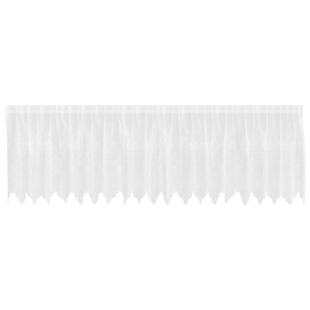 Vidaxl kantgordijn met gordijnen bloemen wit 120 x 500 cm polyester