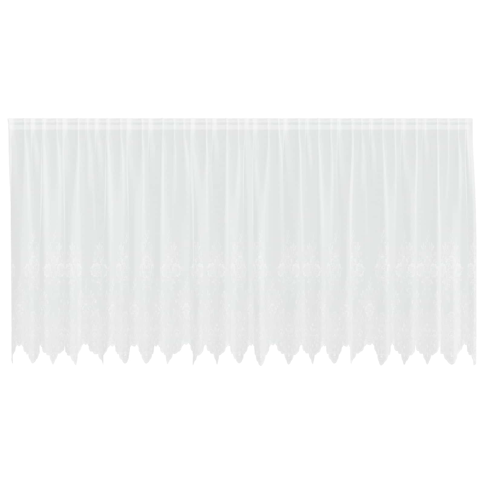 Vidaxl kantgordijn met gordijnen bloemen wit 140 x 500 cm polyester