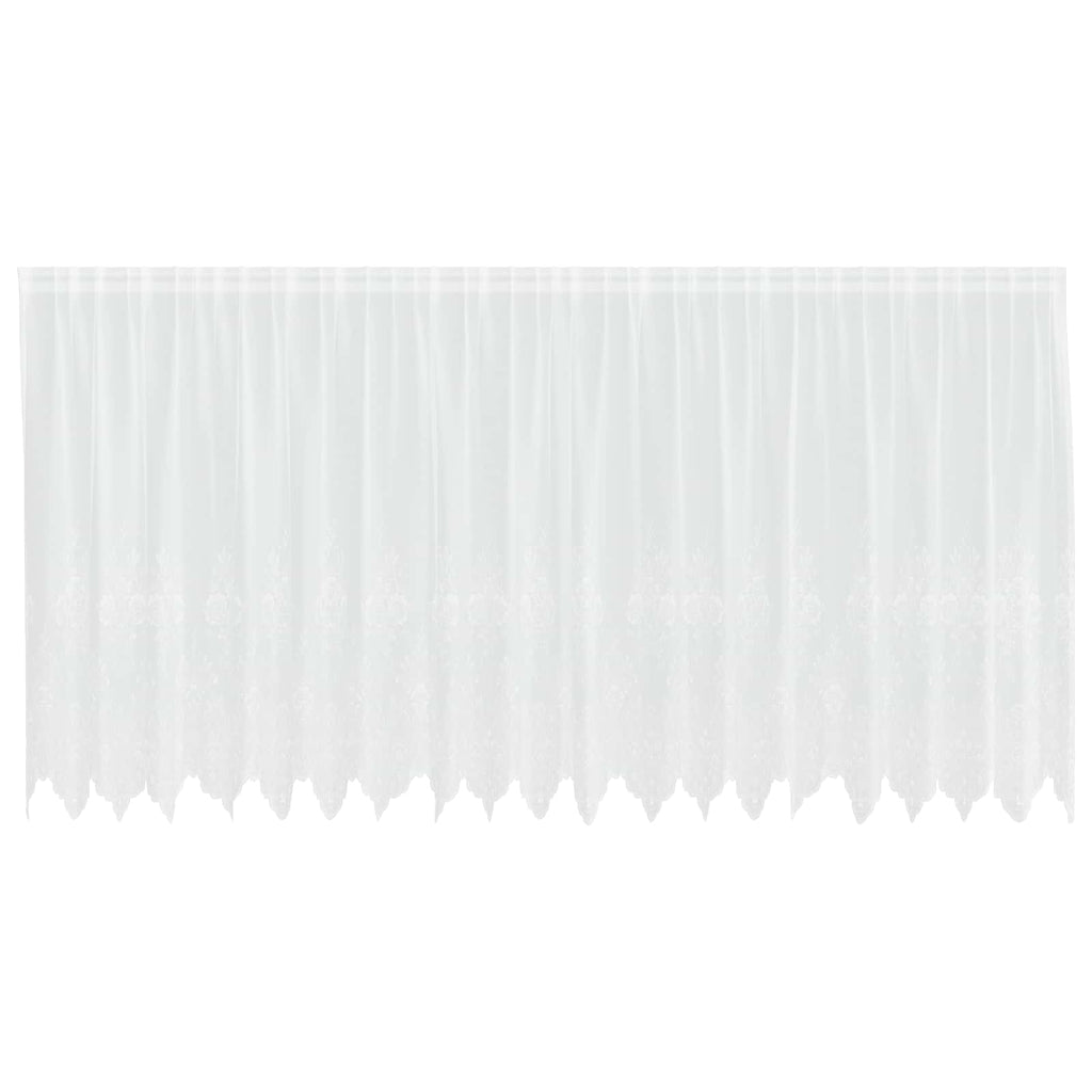 Vidaxl kantgordijn met gordijnen bloemen wit 160 x 500 cm polyester