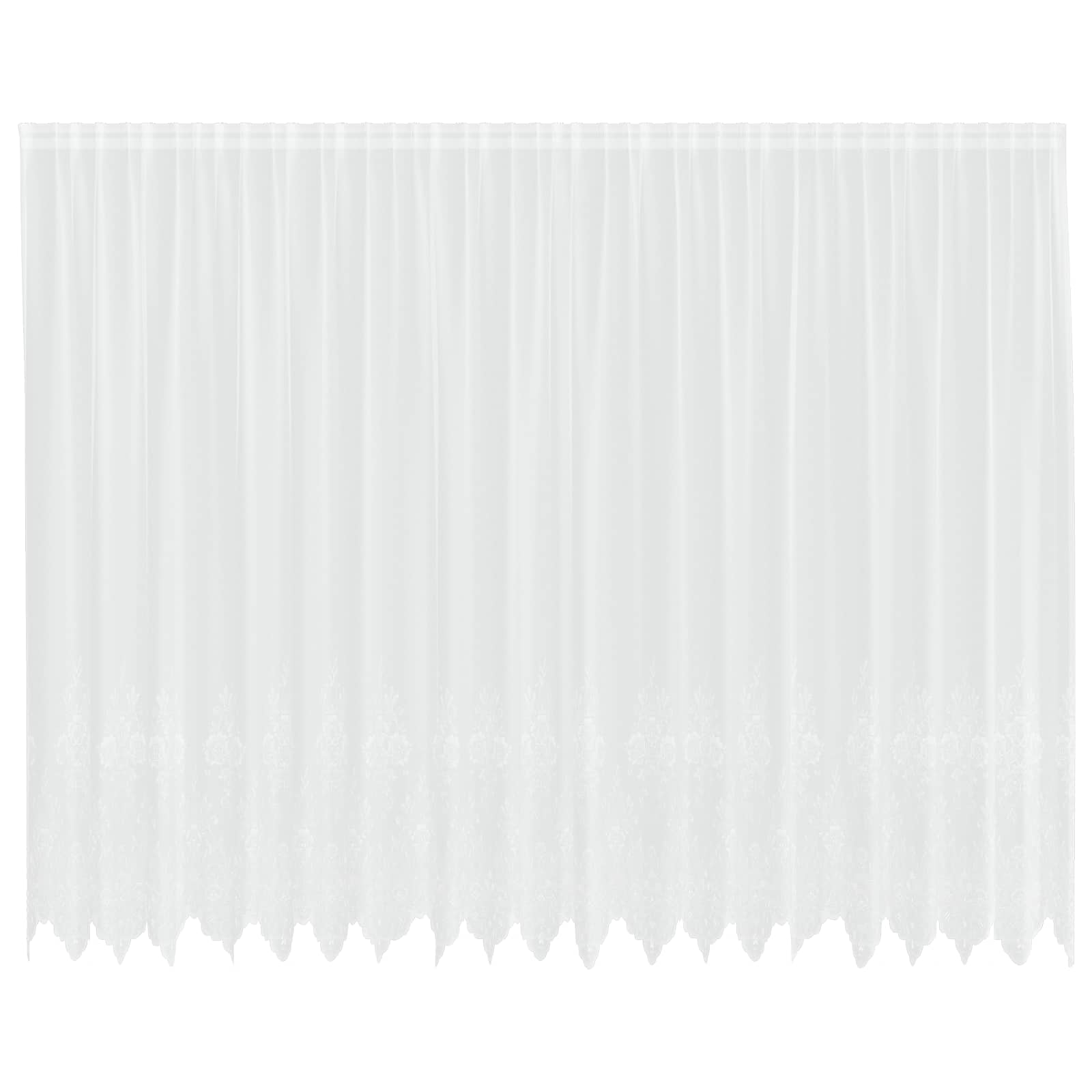 Vidaxl kantgordijn met gordijnen bloemen wit 200 x 500 cm polyester