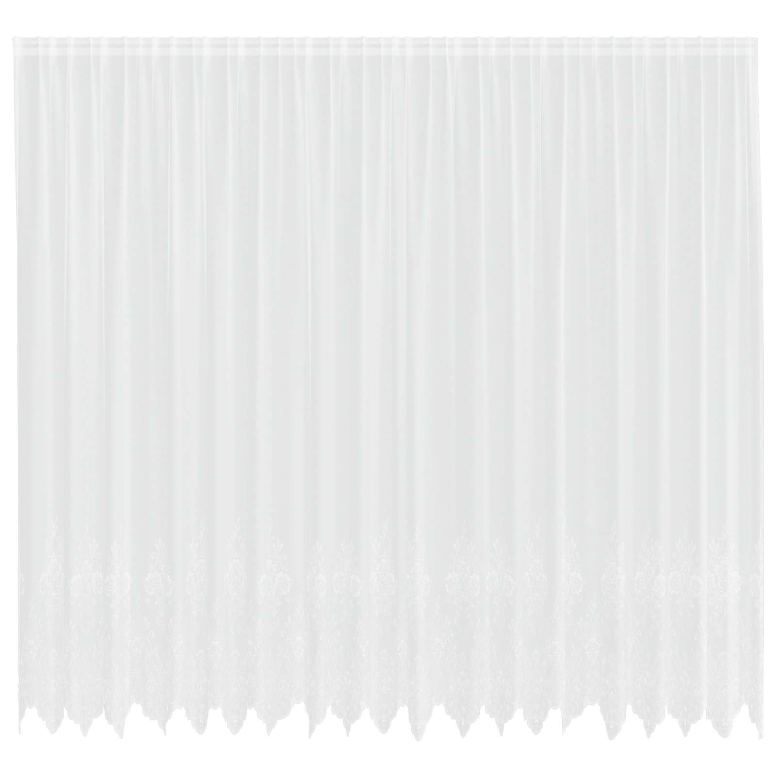 Vidaxl kantgordijn met gordijnen bloemen wit 260 x 500 cm polyester