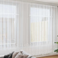 Vidaxl kantgordijn met gordijnen bloemen wit 280 x 500 cm polyester