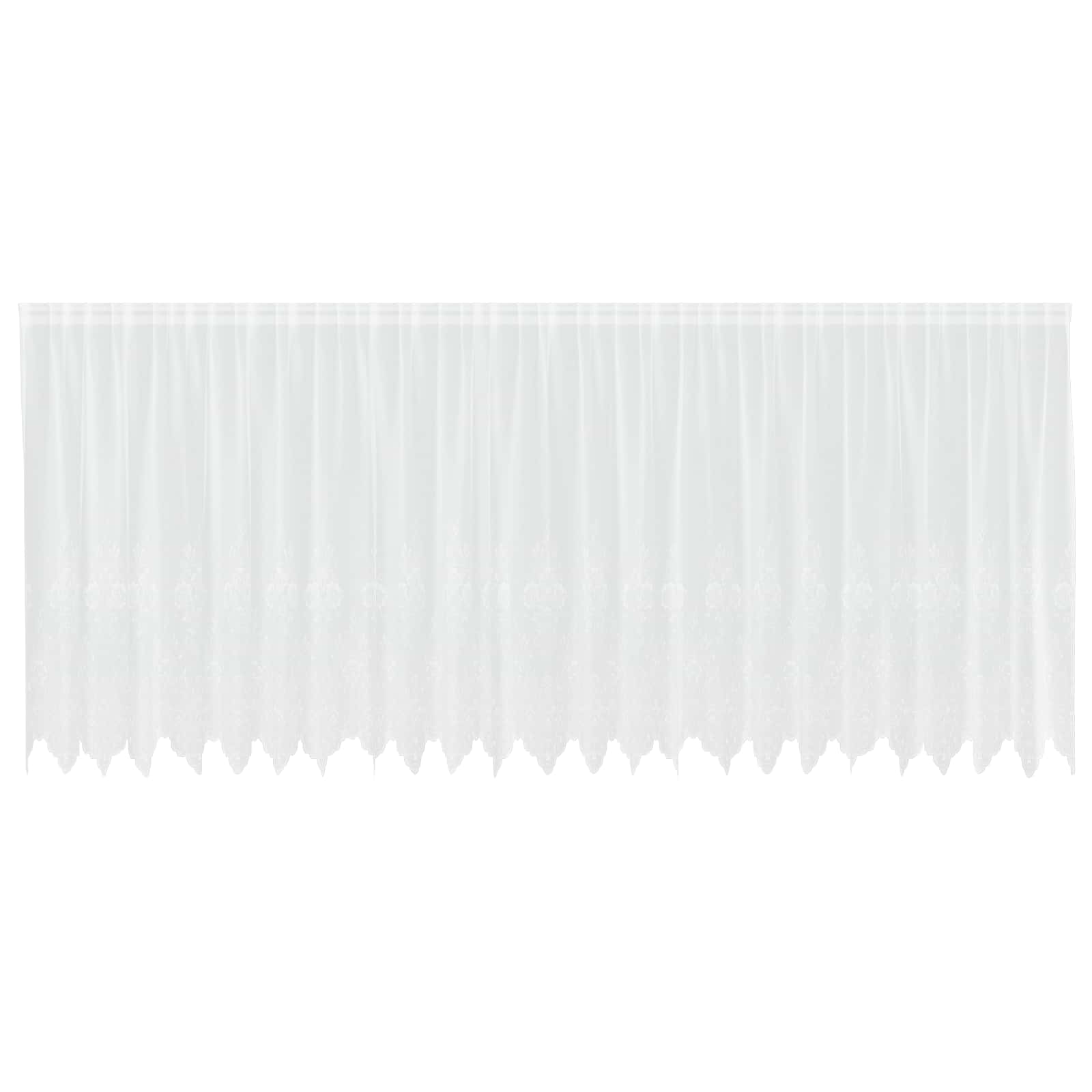 Vidaxl kantgordijn met gordijnen bloemen wit 140 x 600 cm polyester